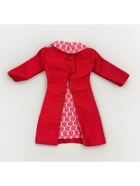 1960’s Barbie Clone Fab Lu Babs Red Coat Attached Dress Premier Togs Mod Vintage